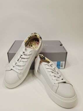 Ted Baker White Leather Sneakers with Floral Lining